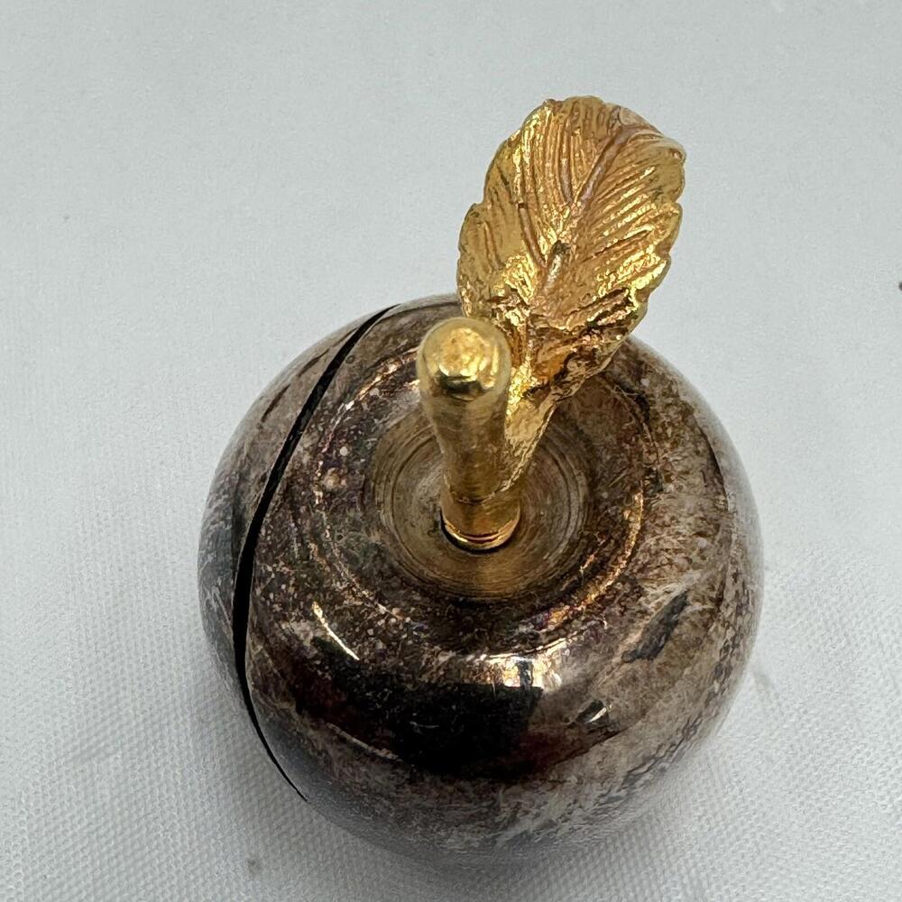 French Silver and Gold Plated Miniature Apple Place Card Holders 12 Vintage - Picture 4 of 8
